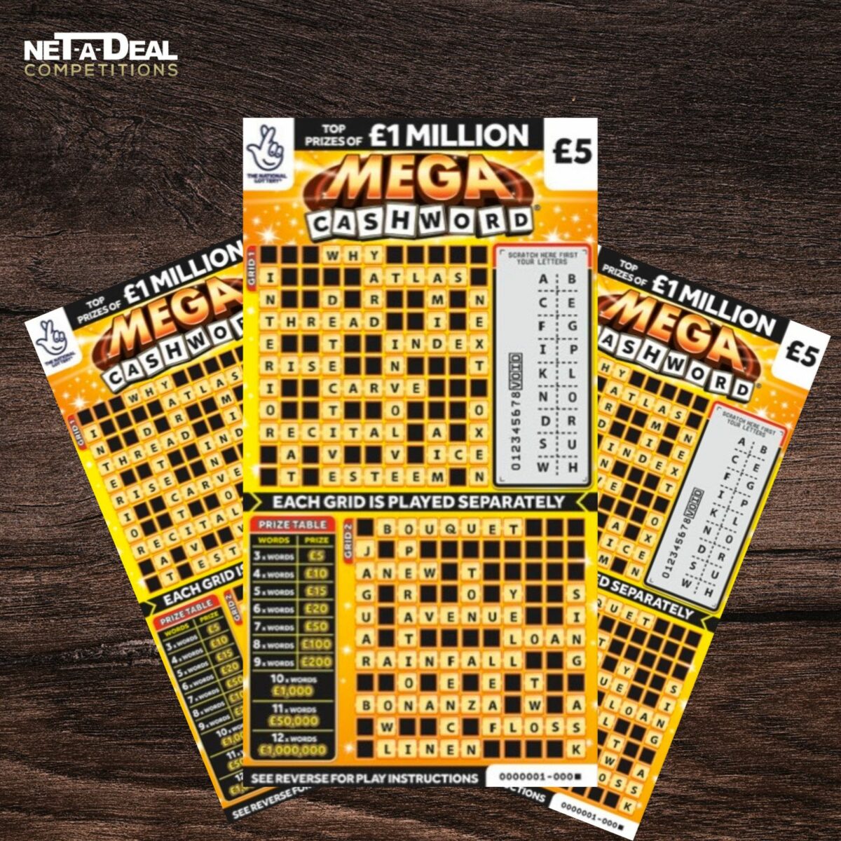 MEGA Cashword Scratch Cards