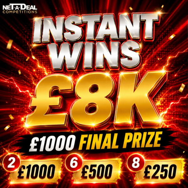 Win on our £8000 Instant wins cash competition UK & ROI