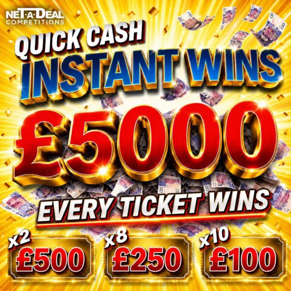 Win on our £5000 Instant wins cash competition UK & ROI